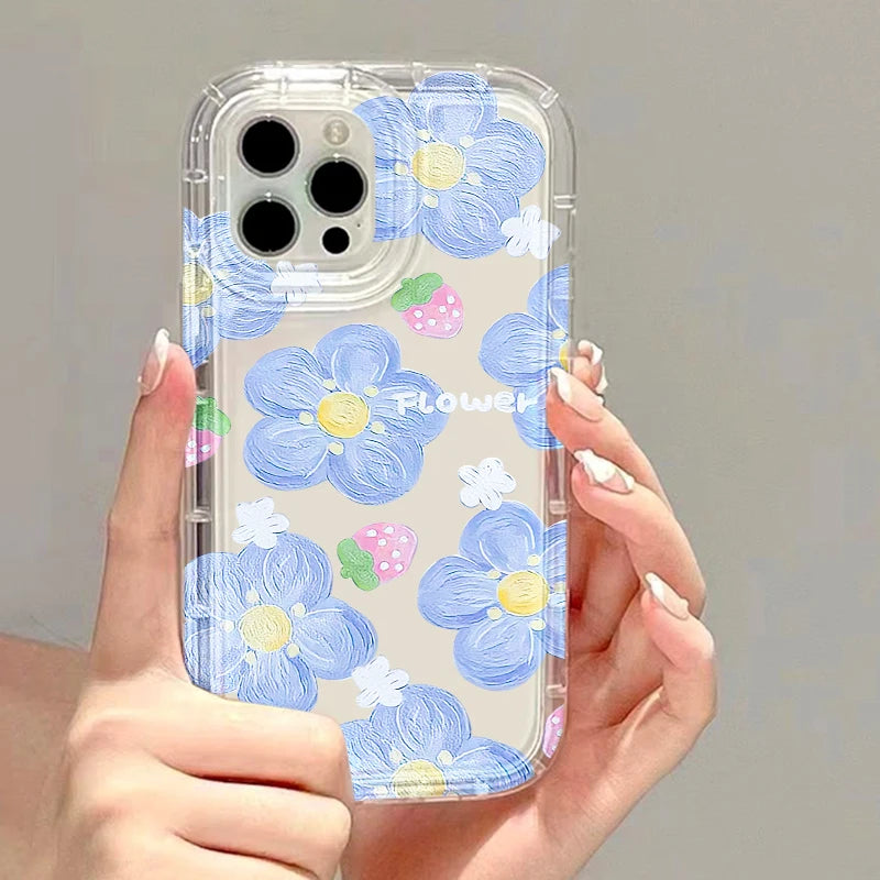 Flower Phone Cases For iPhone 13 Case iPhone 16 Pro Max 15 11 14 13 12 XR X XS 7 8 Plus SE 2022 2020 Carcasa Soft Silicone Cover