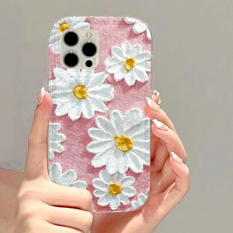 Flower Phone Cases For iPhone 13 Case iPhone 16 Pro Max 15 11 14 13 12 XR X XS 7 8 Plus SE 2022 2020 Carcasa Soft Silicone Cover
