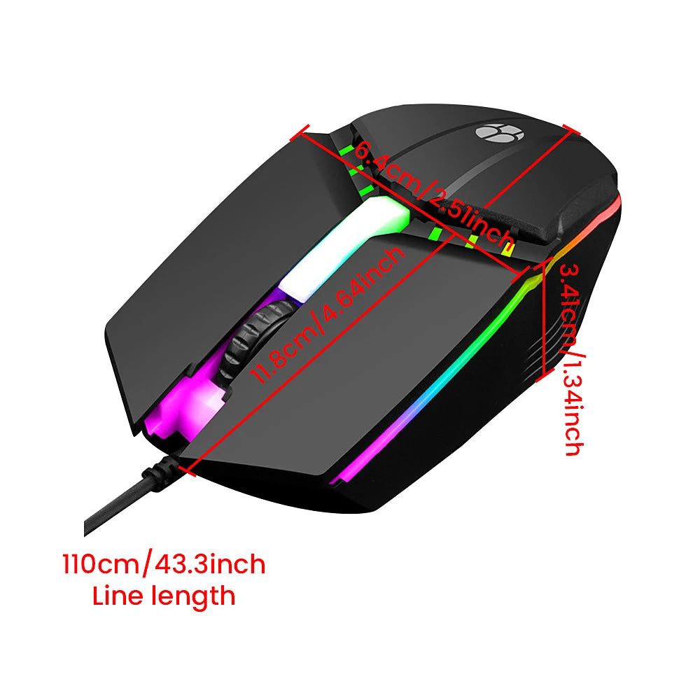 New USB Wired Computer Mouse 1000 DPI Mice Mute Button For Laptop PC Computer Gamer Wired Mouse Gaming Mouse