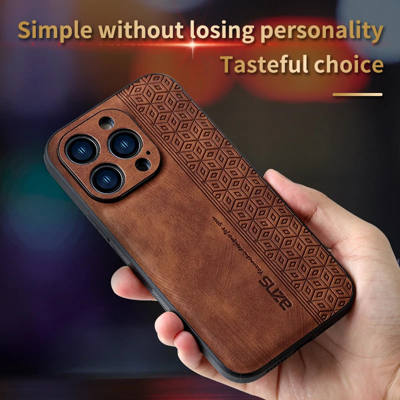 Iphone 11Case for IPhone 15 14Pro Max 13 12 11 Plus XS X XR 8 7 SE20 Luxury Leather Business Elite Shock Proof Cell Phone Cases