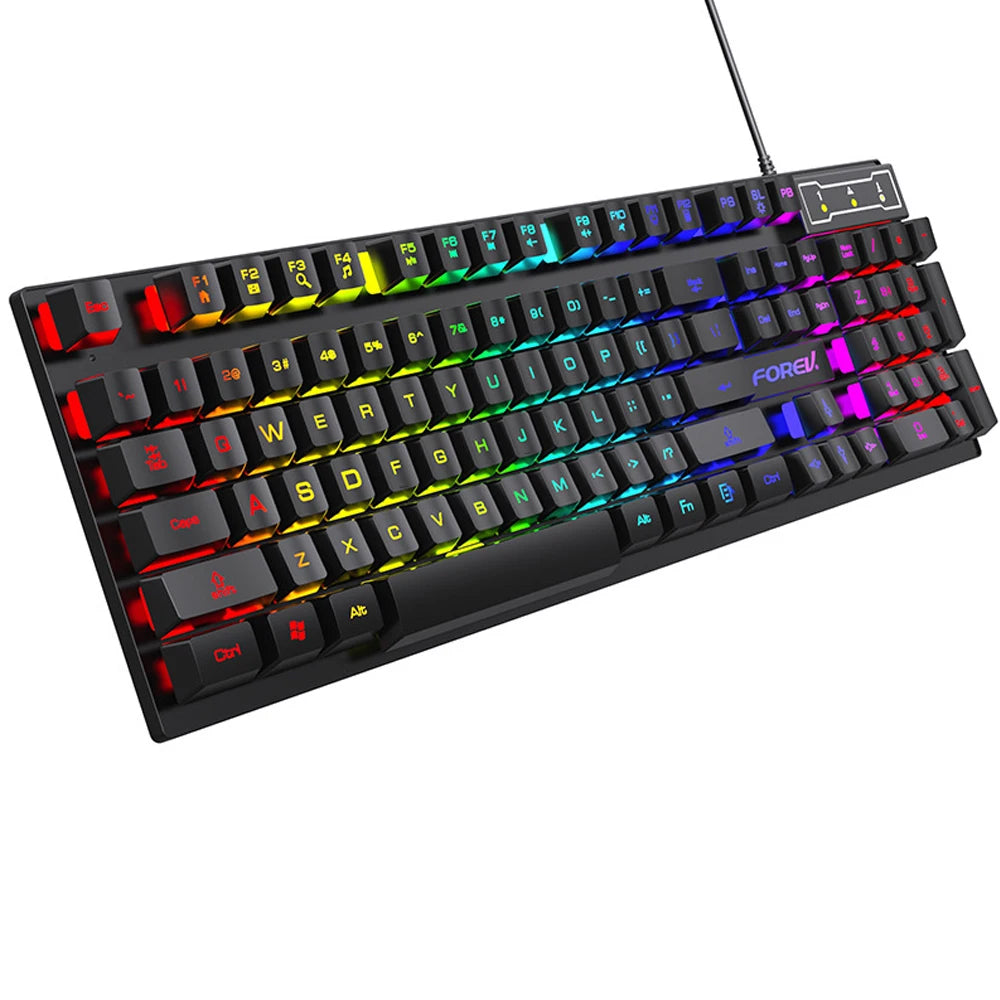 Mechanical Keyboard Wired Gaming Keyboard 104 Keys RGB Backlit LED Receiver for Laptop Desktop Ergonomics Keycap PC Accessories