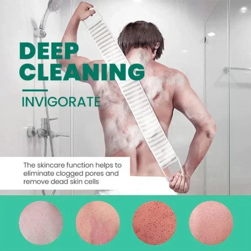 Bathroom Exfoliating Back Scrubber Shower Belt Towel Deep Mud Clean Korean Body Washcloth Japanese Rear Scrub Bath Pull Strap
