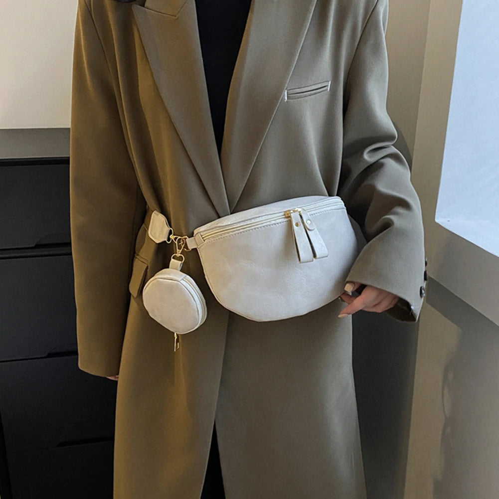 Women's Waist Bag Single Shoulder Bag Fashion Chest Bag Girl's Waist Bag Outdoor Sports Backpack Belt Bag with Small Purse