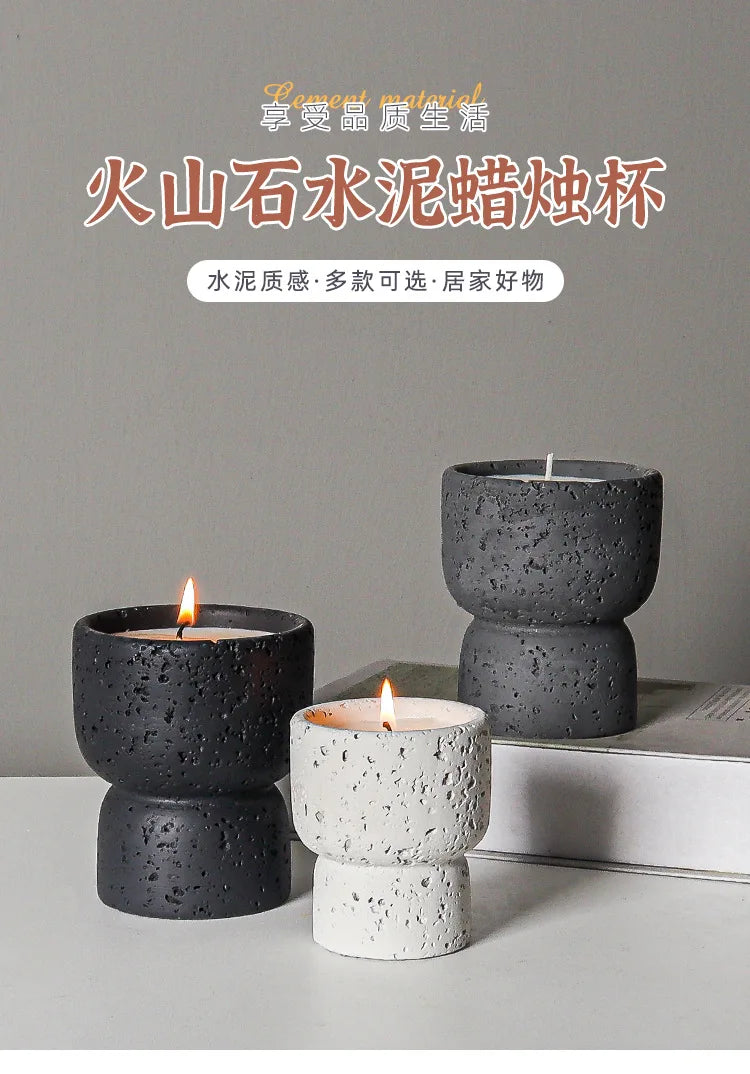 European style simple cement household scented candle empty cup diy high appearance level crafts indoor candlestick decoration