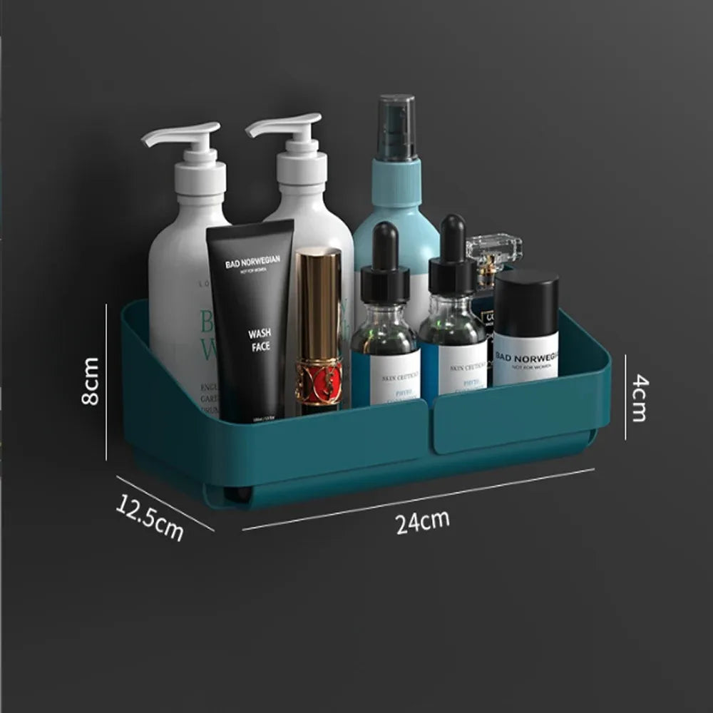 Bathroom Kitchen Convenience Rack Shelf Makeup Storage Organizer Shower Shelf Cosmetics Shampoo Rack Wall Spice No Drilling