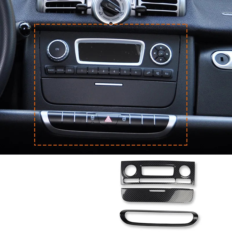 Car Styling Decorative Cover Protective Shell Carbon Interior Modification ABS Sticker For Old Smart 451 Fortwo Car Accessories