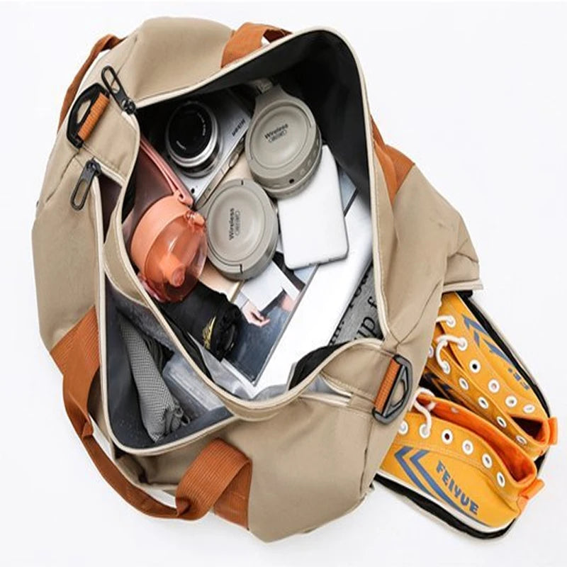 2025 New Fitness Bag Fashion Luggage Bag Men's Casual Large Capacity Sports Handbag Travel Storage Luggage Bag Simple Zipper Bag