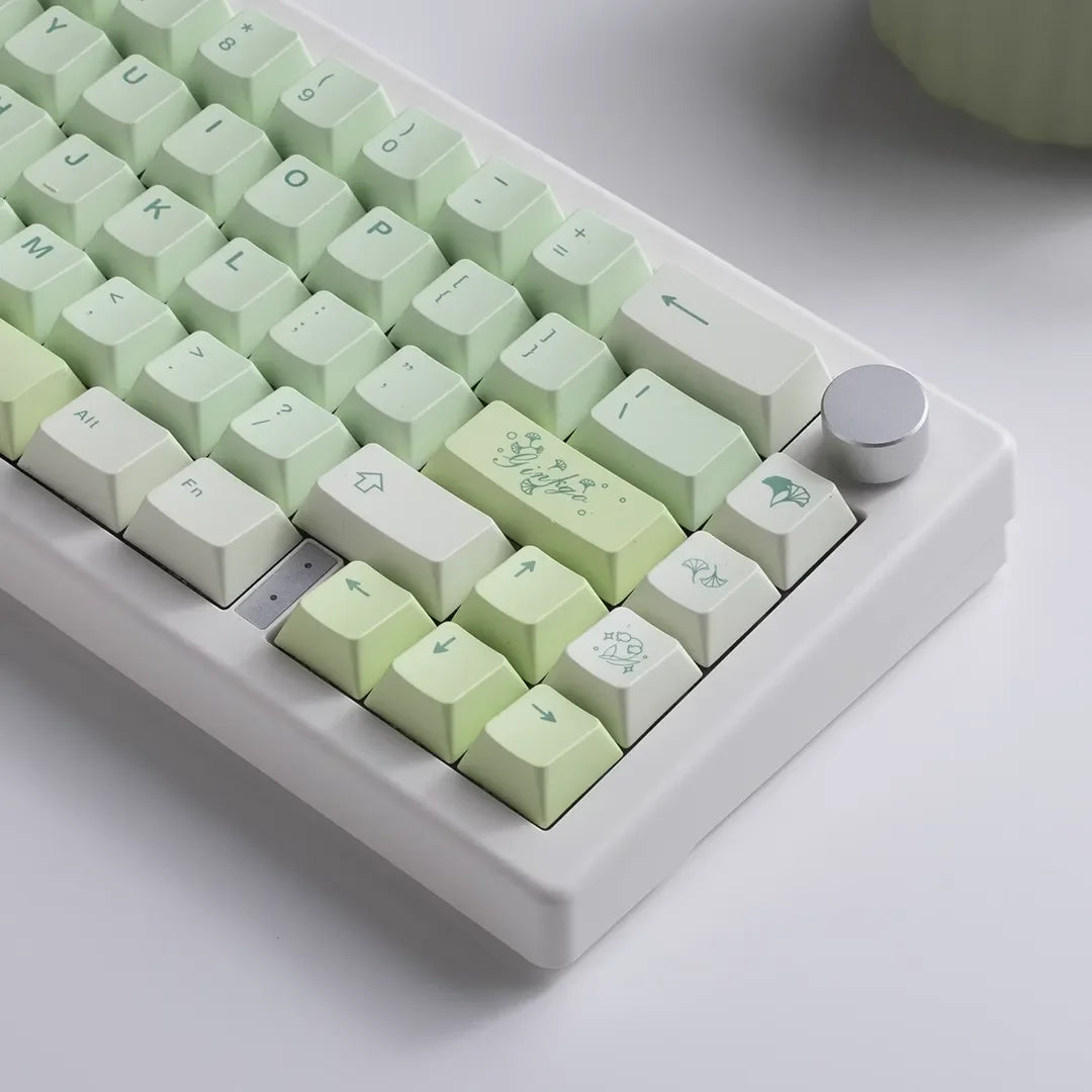 127 Keys Ginkgo Mechanical Keyboard Keycap PBT Thermal Sublimation Cherry Profile DIY Custom Gaming Gamer Keyboard Accessories