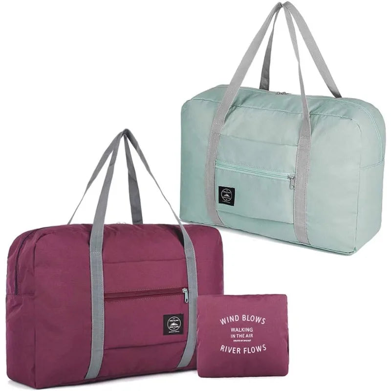 Fashionable Foldable Travel Bag: Large Capacity, Splash-Proof Carry-On Luggage Duffle Bag for Holiday Trips & Unisex Fitness