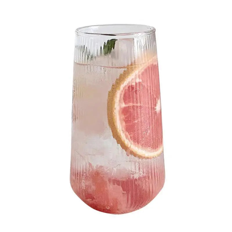 500Ml Simple Stripe Glass Cup Wine Coffee Drinking Glassware Glass Cup Water Whiskey Beer Cocktail Coffee Milk Glasses Bar Tool