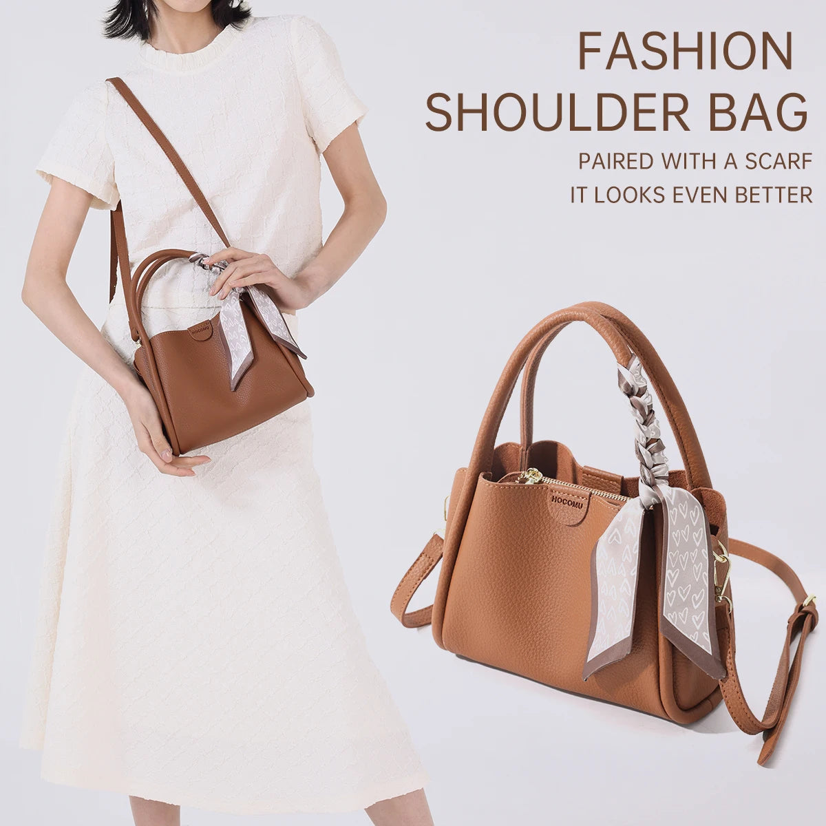 High-End Handbags for Women 2024 New Fashion Simple Trendyy Shoulder Bag Korean Versatile Hot Style Bucket Bag