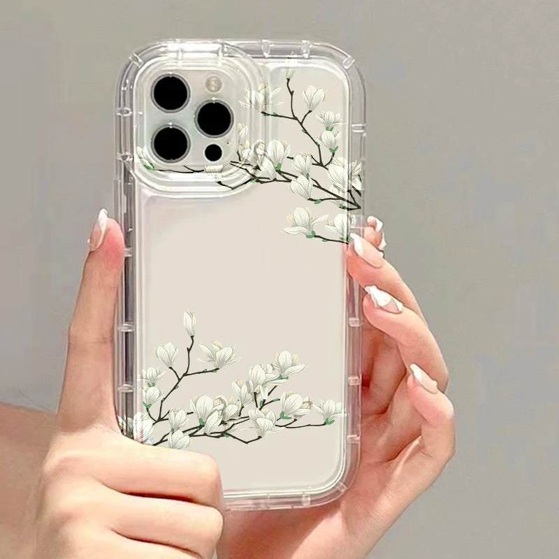 Flower Phone Cases For iPhone 13 Case iPhone 16 Pro Max 15 11 14 13 12 XR X XS 7 8 Plus SE 2022 2020 Carcasa Soft Silicone Cover