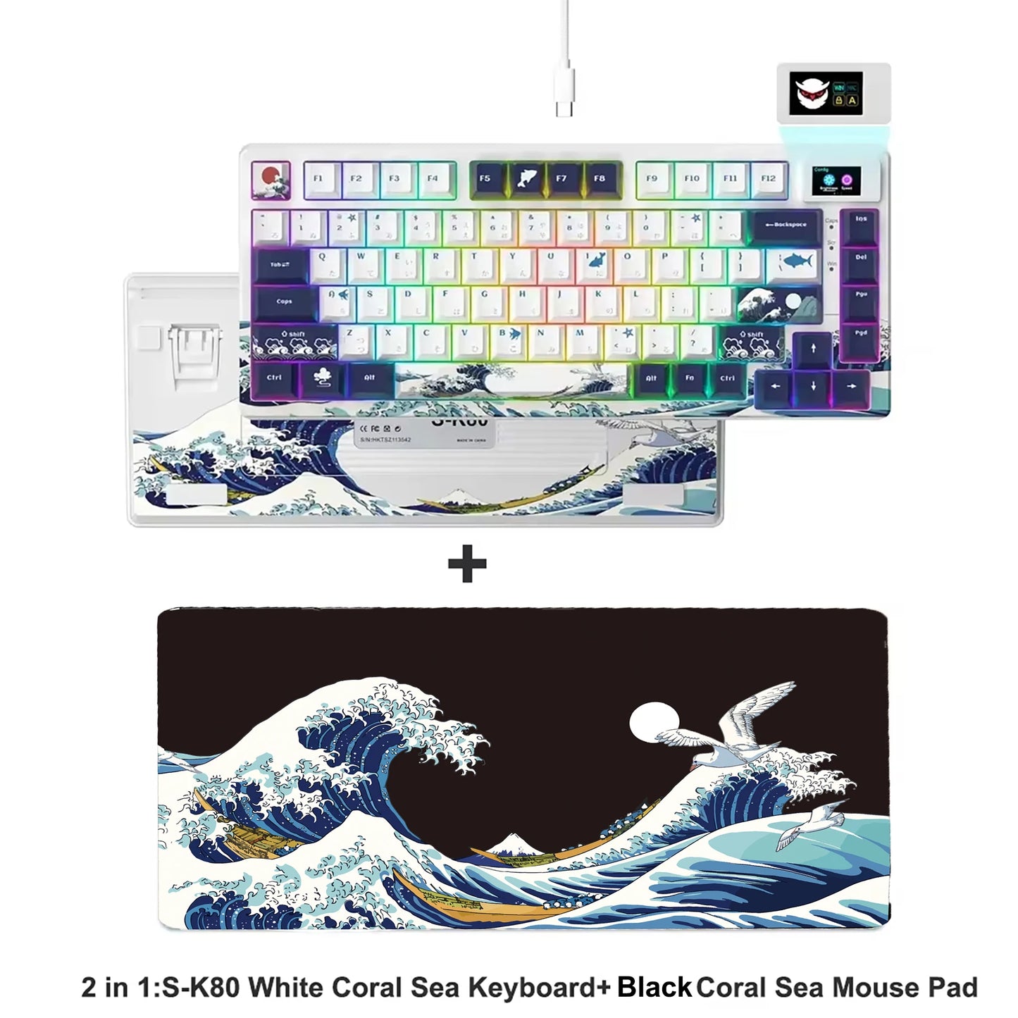 Womier S-K80 75% Keyboard with Color OLED Display Mechanical Gaming Keyboard Hot Swap Keyboard Gasket Mount RGB Custom Keyboard