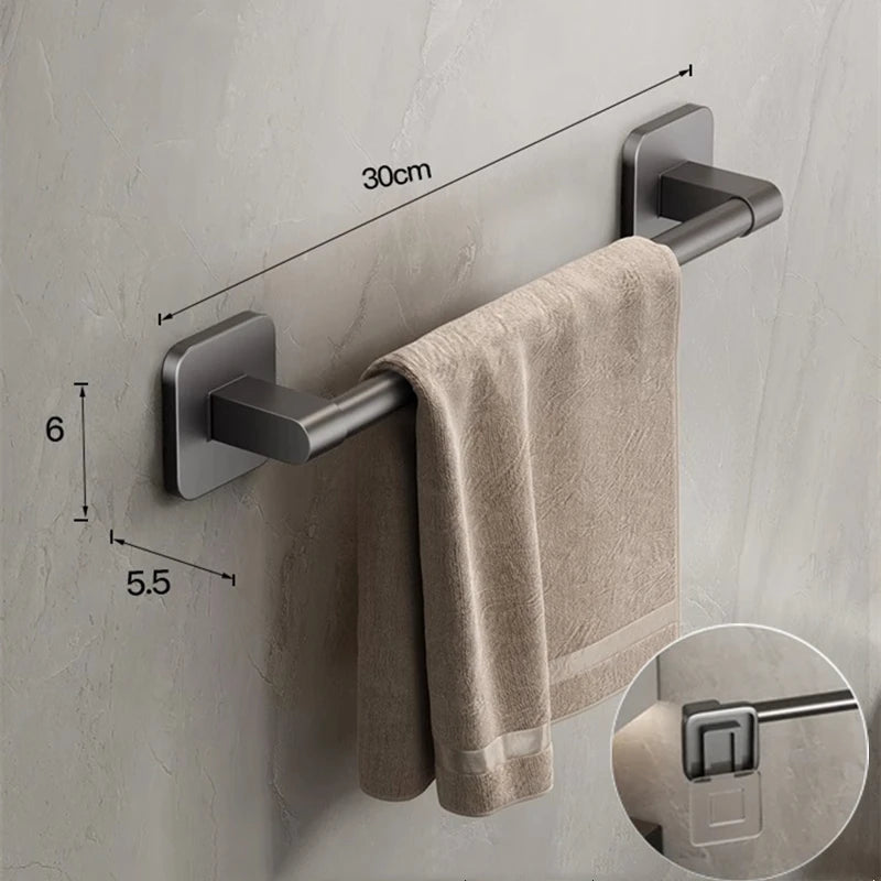Bathroom Towel Holder Slipper Rack Holder Without Drilling Wall Mounted Towel Shelf Towel Bar Kitchen Bathroom Accessories