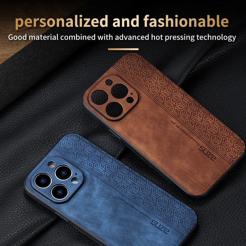 Iphone 11Case for IPhone 15 14Pro Max 13 12 11 Plus XS X XR 8 7 SE20 Luxury Leather Business Elite Shock Proof Cell Phone Cases