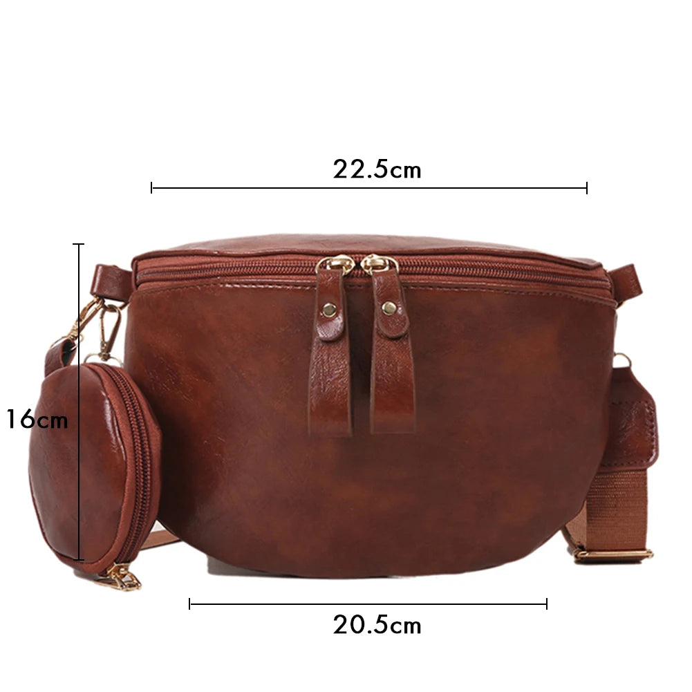 Women's Waist Bag Single Shoulder Bag Fashion Chest Bag Girl's Waist Bag Outdoor Sports Backpack Belt Bag with Small Purse