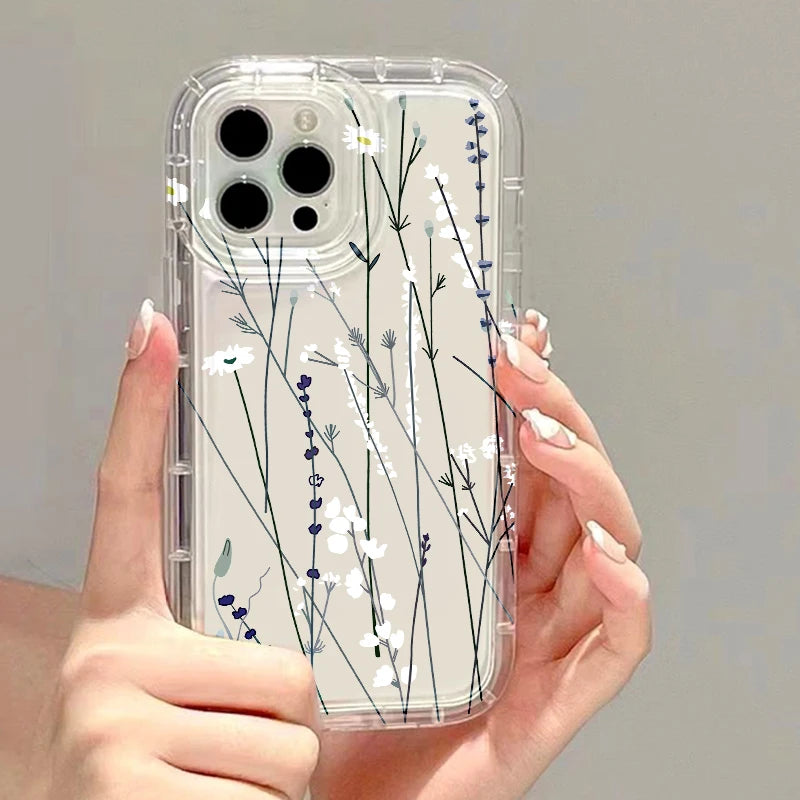 Flower Phone Cases For iPhone 13 Case iPhone 16 Pro Max 15 11 14 13 12 XR X XS 7 8 Plus SE 2022 2020 Carcasa Soft Silicone Cover