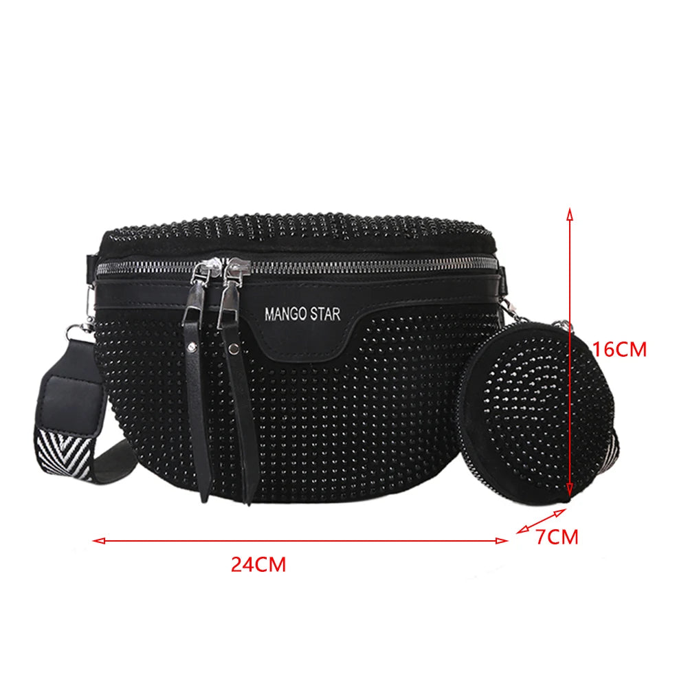 Women's Waist Bag Single Shoulder Bag Fashion Chest Bag Girl's Waist Bag Outdoor Sports Backpack Belt Bag with Small Purse