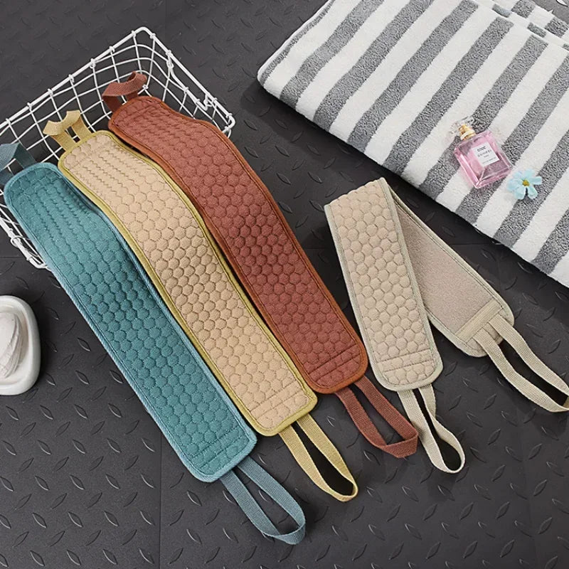 Bathroom Exfoliating Back Scrubber Shower Belt Towel Deep Mud Clean Korean Body Washcloth Japanese Rear Scrub Bath Pull Strap