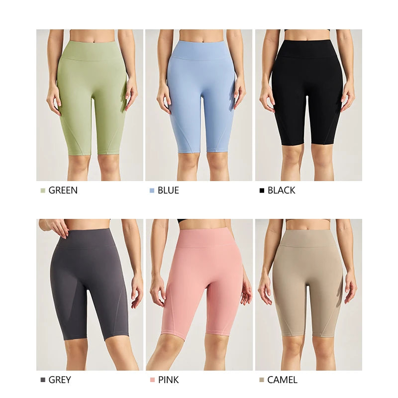 Fitness Pants Yoga Pants Women Skinny High Waisted Hip Lifting Quick Dry Running Exercise Shorts Yoga Clothing Five Points Pants