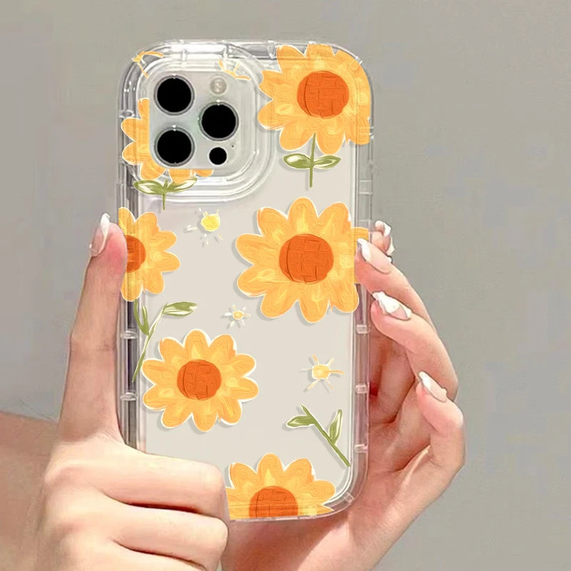 Flower Phone Cases For iPhone 13 Case iPhone 16 Pro Max 15 11 14 13 12 XR X XS 7 8 Plus SE 2022 2020 Carcasa Soft Silicone Cover