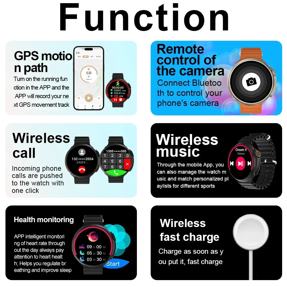 2024 Smart Watch Wholesale Price Factory Direct BT Call Message Display Watch Sport Mode Wireless Charging for IOS Android Phone