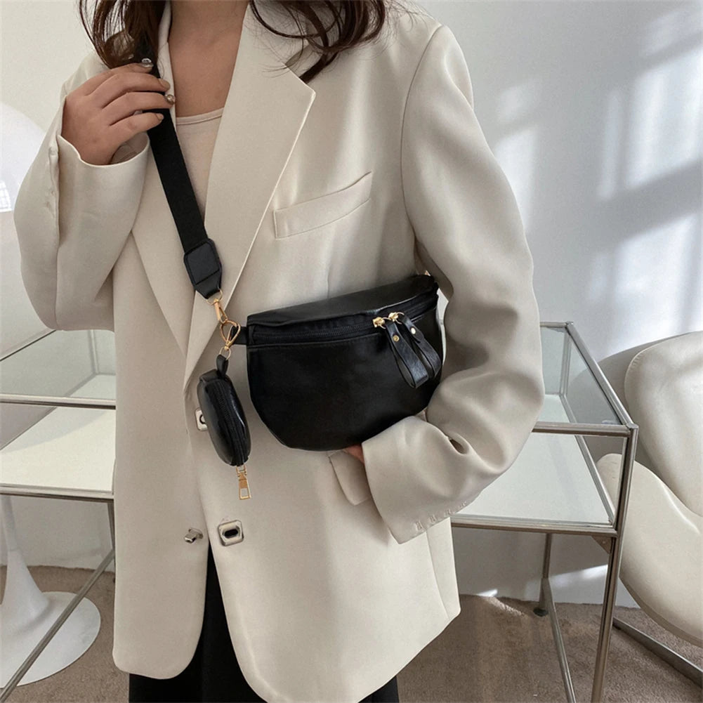 Women's Waist Bag Single Shoulder Bag Fashion Chest Bag Girl's Waist Bag Outdoor Sports Backpack Belt Bag with Small Purse
