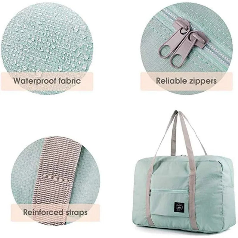 Fashionable Foldable Travel Bag: Large Capacity, Splash-Proof Carry-On Luggage Duffle Bag for Holiday Trips & Unisex Fitness