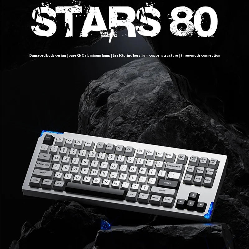 Weikav Stars80 Mechanical Keyboard Kit Wireless Three Mode Rgb Hot-Swap Aluminum Alloy Customized Support Qmk/Via Accessories