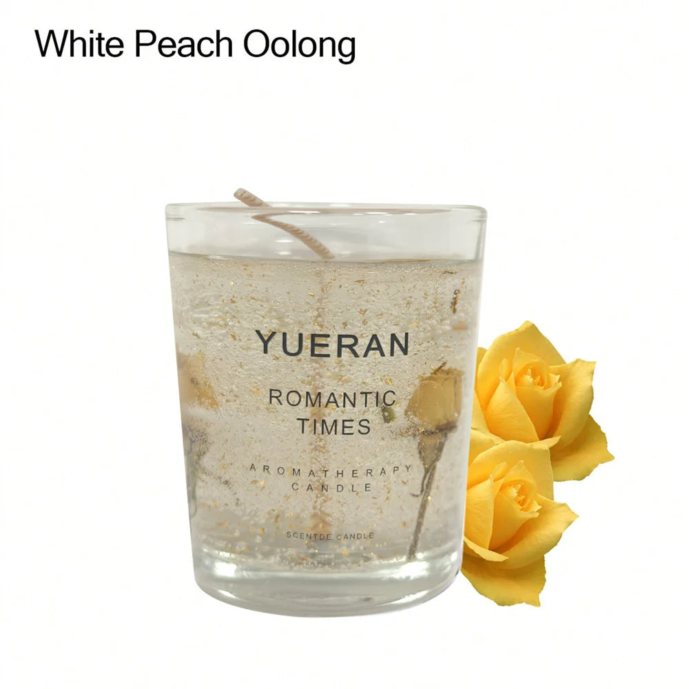 Jelly Aromatherapy Candles Real Flower Essential Oil Incense Candle Soothing Fragrance Cup for Wedding Home Decor Ornament Gift