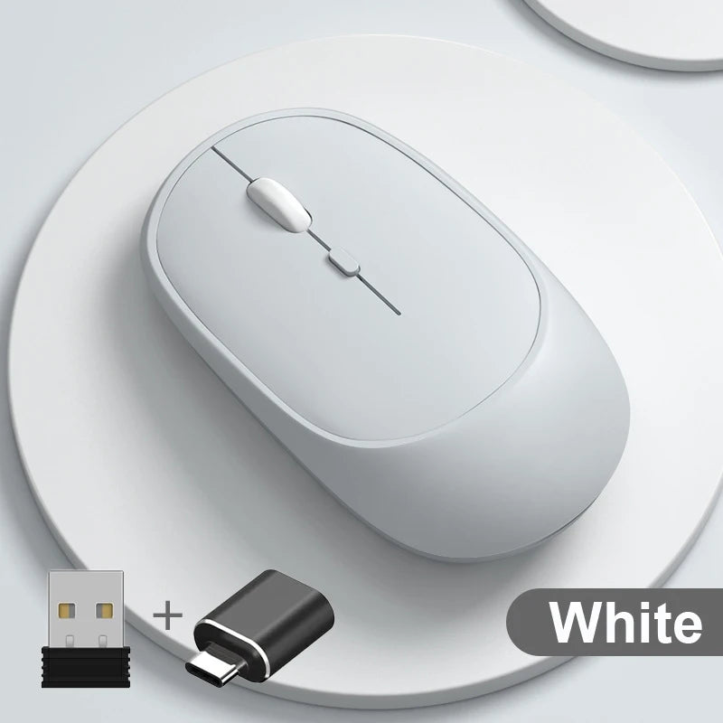 Wireless Mouse Rechargeable Mouse Gamer Dual Modes Bluetooth-compatible 2.4G USB Mute Mice For Laptop Pad Tablet Macbook Mause