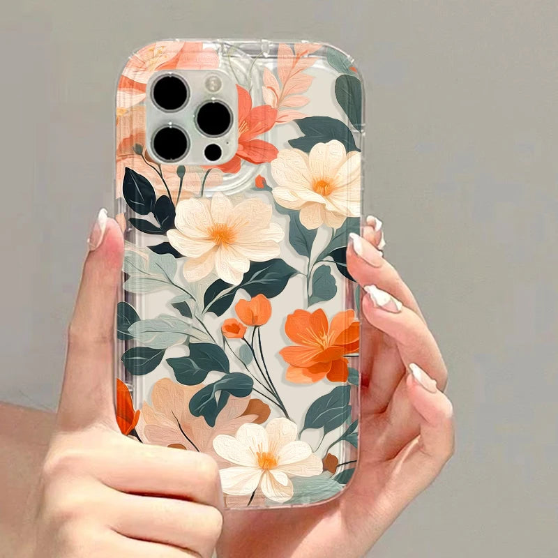 Flower Phone Cases For iPhone 13 Case iPhone 16 Pro Max 15 11 14 13 12 XR X XS 7 8 Plus SE 2022 2020 Carcasa Soft Silicone Cover