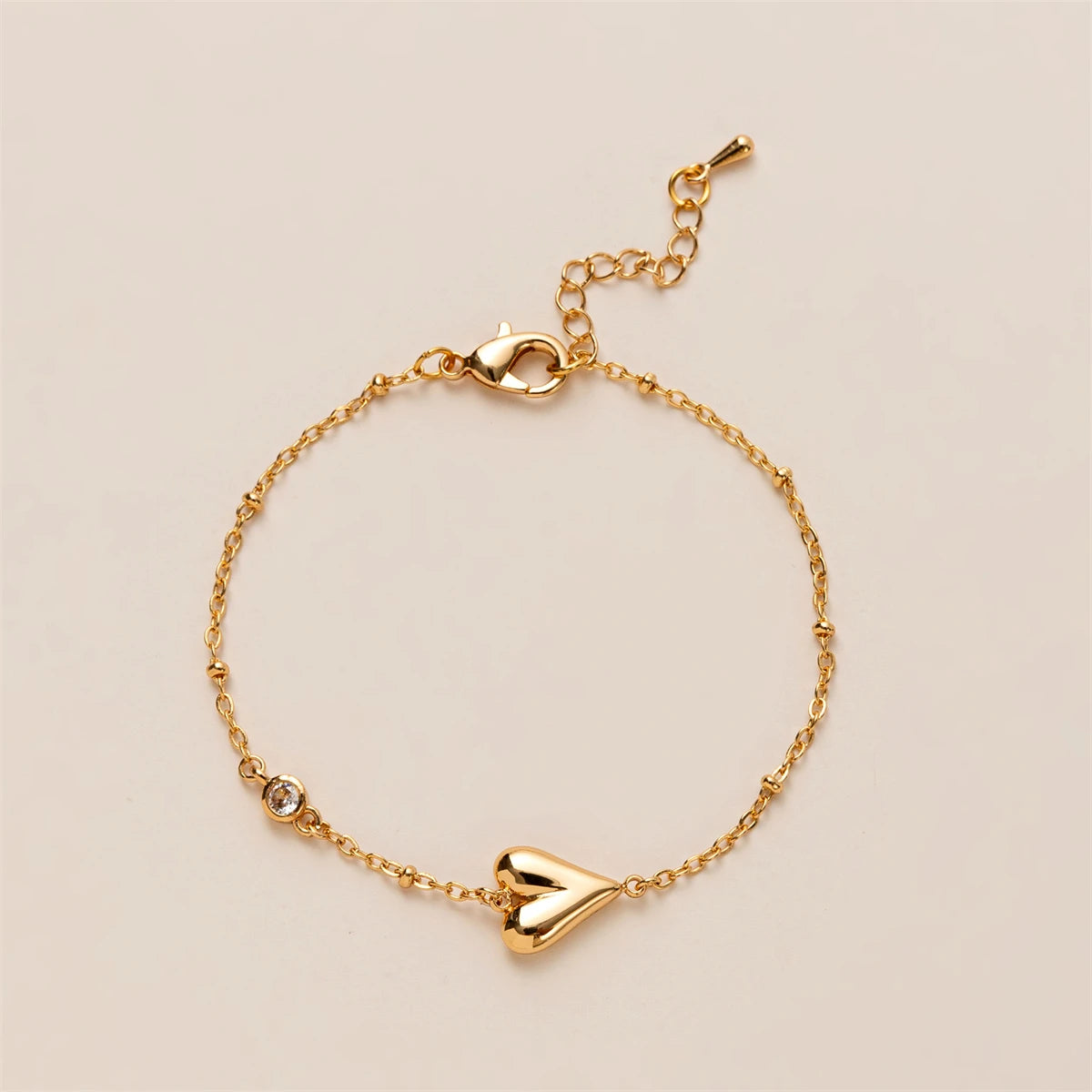 Fashion Accessories Light Luxury Style Love Gold Plated High Grade Zircon Gold Plated Adjustable Bracelet