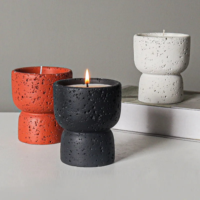 European style simple cement household scented candle empty cup diy high appearance level crafts indoor candlestick decoration