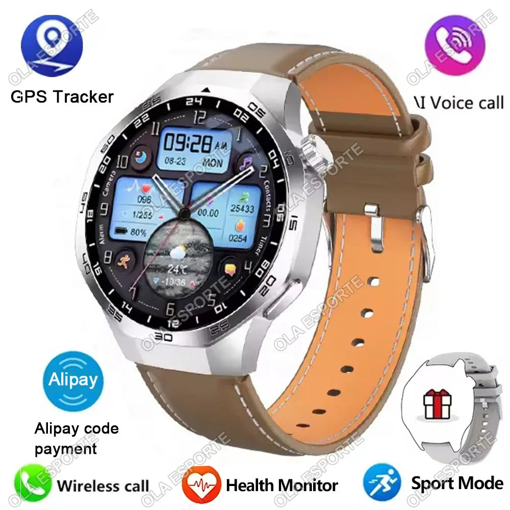 2025 New Smart Watch Men Watch 5 Pro 1.52 AMOLED Screen Bluetooth Call GPS Trajectory NFC Heart Rate Dynamic Lsland SmartWatches