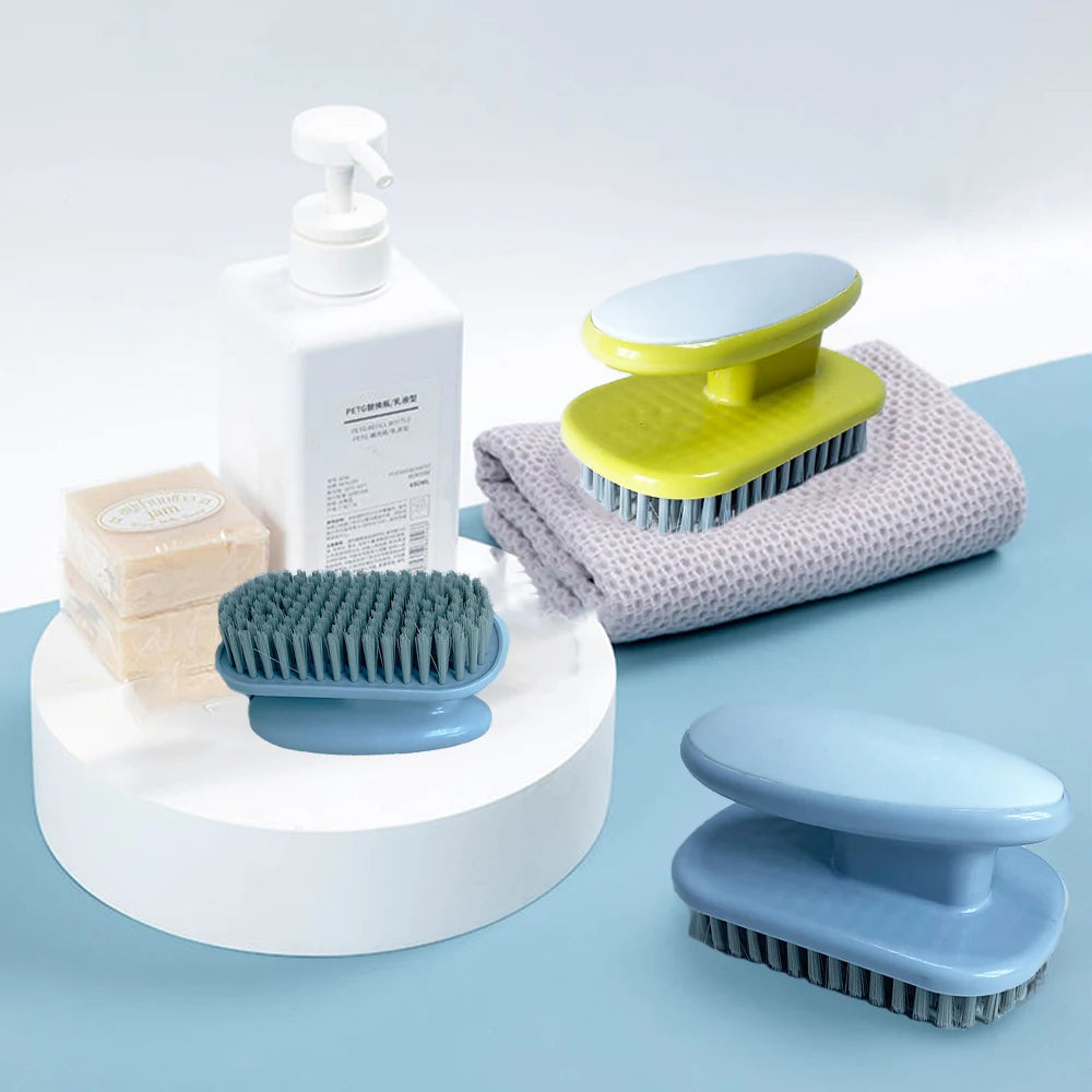 Household Shoe Brush Laundry Soft Bristles Portable Scrub Brush Flexible Handle Clothes Cleaner Washing Cleaning Tool Set