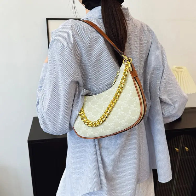 Women's Handbag Fashion Partition Durable Luxury Fashion Large Capacity Bent Moon Bag Simple Shoulder Crossbody Bag Baby Bags
