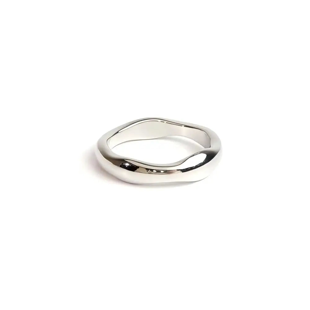 Ripple Stainless Steel Rings For women Gold Color Chunky Band Stackable Silver Stacking Irregular Wave Minimalist Jewelry Set
