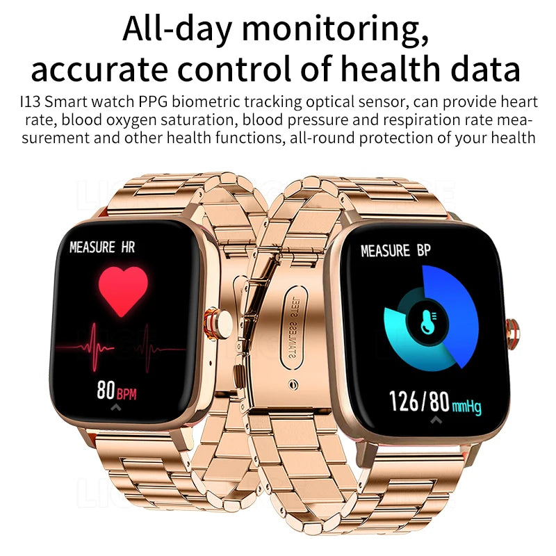 New Smart Watch Women Custom Dial Smartwatch For Android IOS Waterproof Bluetooth calling Music Watches Full Touch Lady Watch