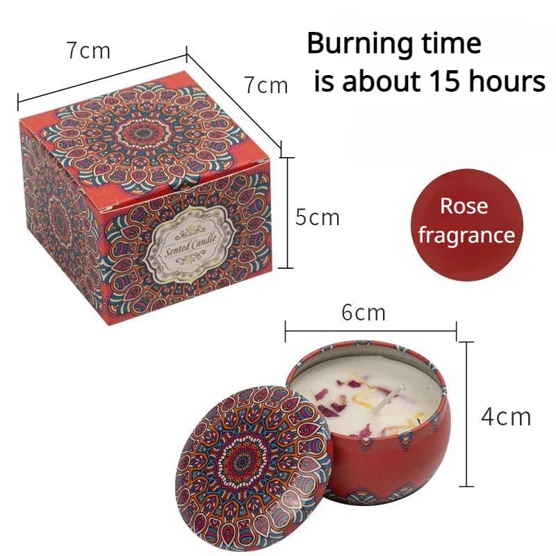 Aromatic Candles Soy Wax Candle Jars Vintage Flower Fragrance Scent Candle Wedding Ceremony Birthday Gift Home Decoration