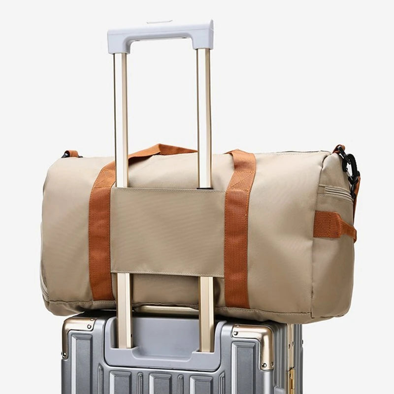 2025 New Fitness Bag Fashion Luggage Bag Men's Casual Large Capacity Sports Handbag Travel Storage Luggage Bag Simple Zipper Bag