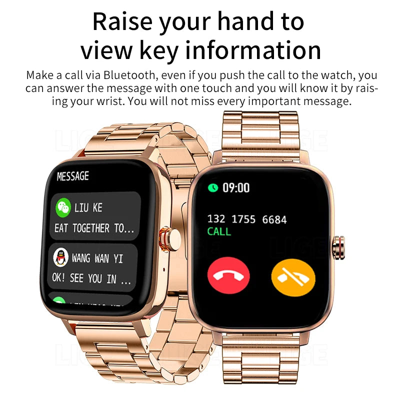 New Smart Watch Women Custom Dial Smartwatch For Android IOS Waterproof Bluetooth calling Music Watches Full Touch Lady Watch