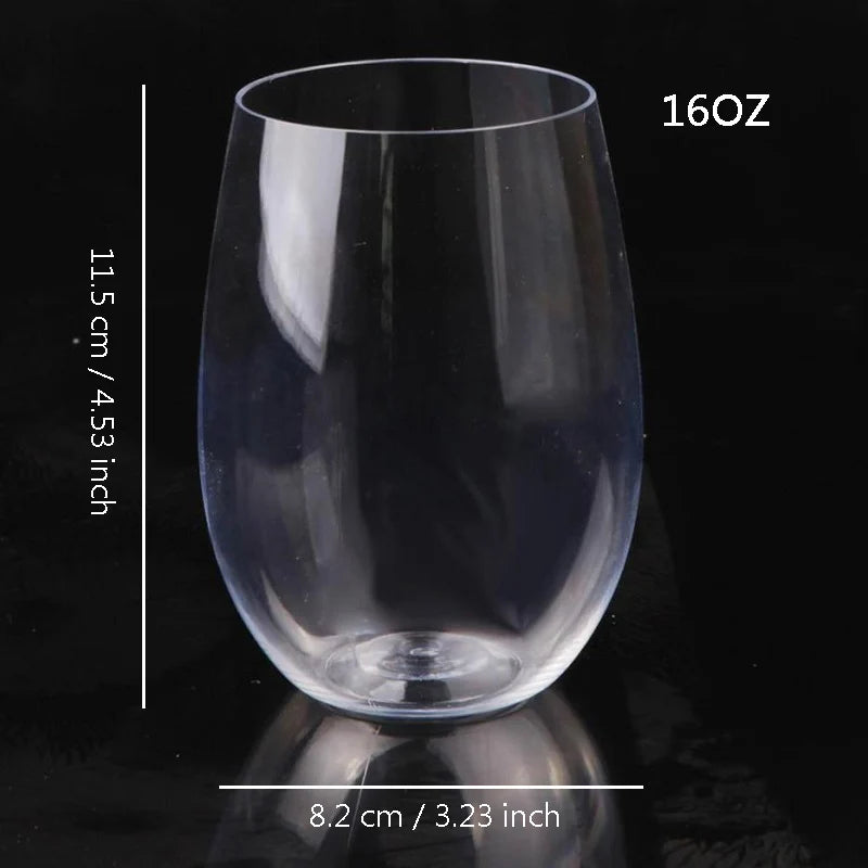 Plastic Spirits Stemless Wine Glasses for Red or White Wine (Set of 4)-12oz-14oz, Wine Tasting, Wedding, Anniversary, Party