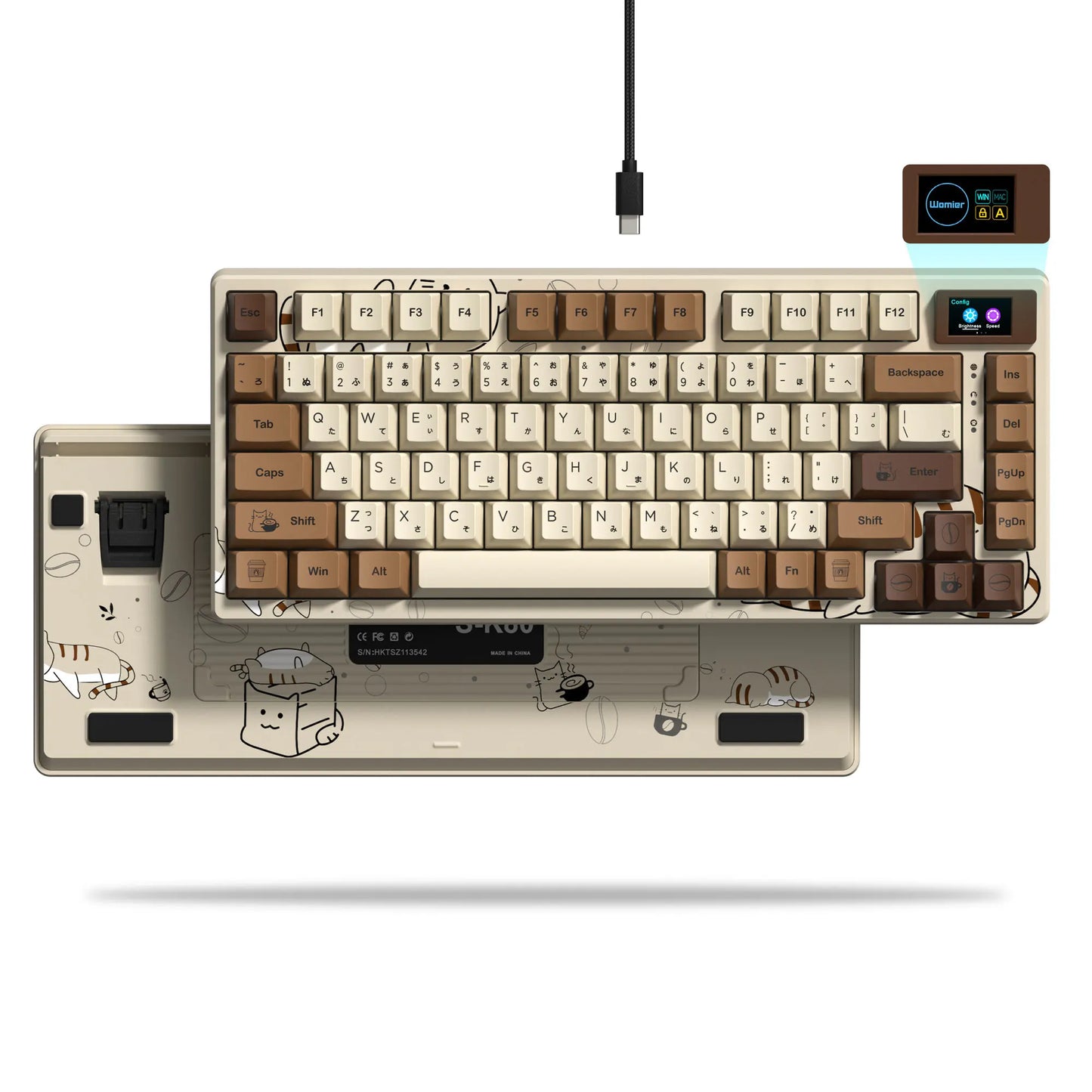 Womier S-K80 75% Keyboard with Color OLED Display Mechanical Gaming Keyboard Hot Swap Keyboard Gasket Mount RGB Custom Keyboard