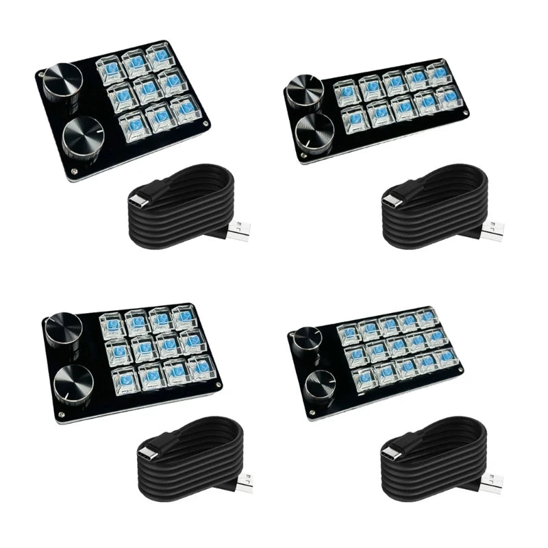 High Efficiency Programmable Macro Keyboards,9/10/12/15Key Mechanical Gaming Keypad for Multimedia and Industrial Use