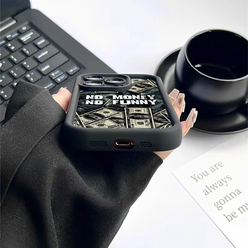 Dollar Design Phone Cases For iPhone 11 12 13 14 15 Pro Max XR XS X 7 8 Plus SE 2020 Mini Shockproof Matte Soft Silicone Cover