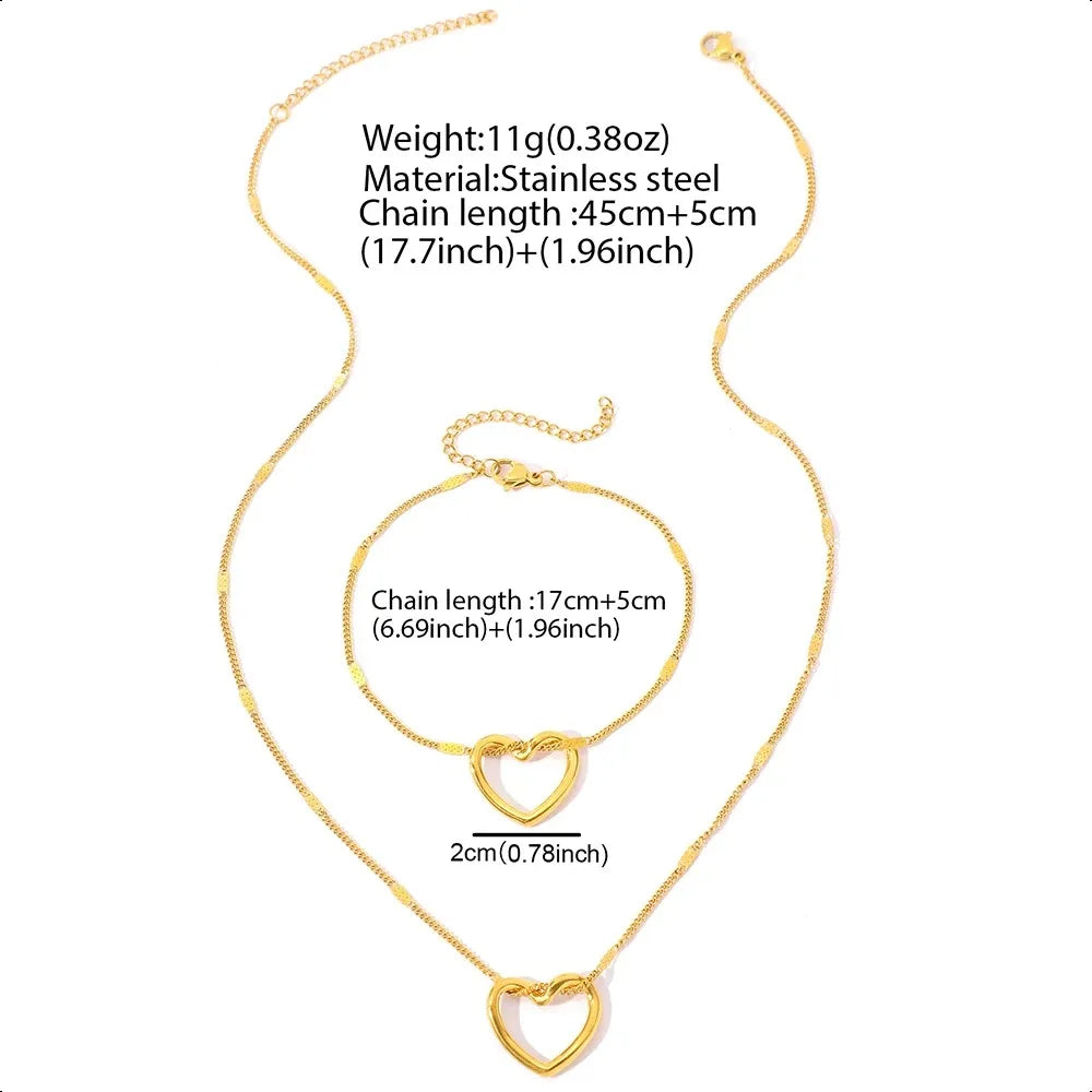 Stainless Steel Jewelry Set Novelty Twisted Heart Light Luxury High-end Sense Jewelry Set For Women Jewelry Anniversary 2024