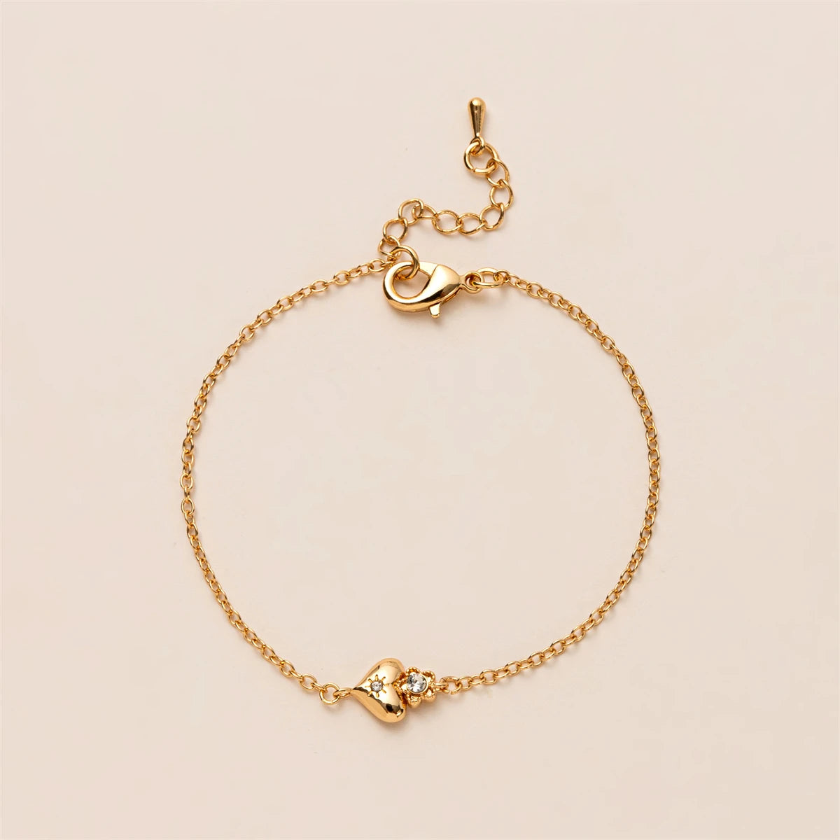 Fashion Accessories Light Luxury Style Love Gold Plated High Grade Zircon Gold Plated Adjustable Bracelet