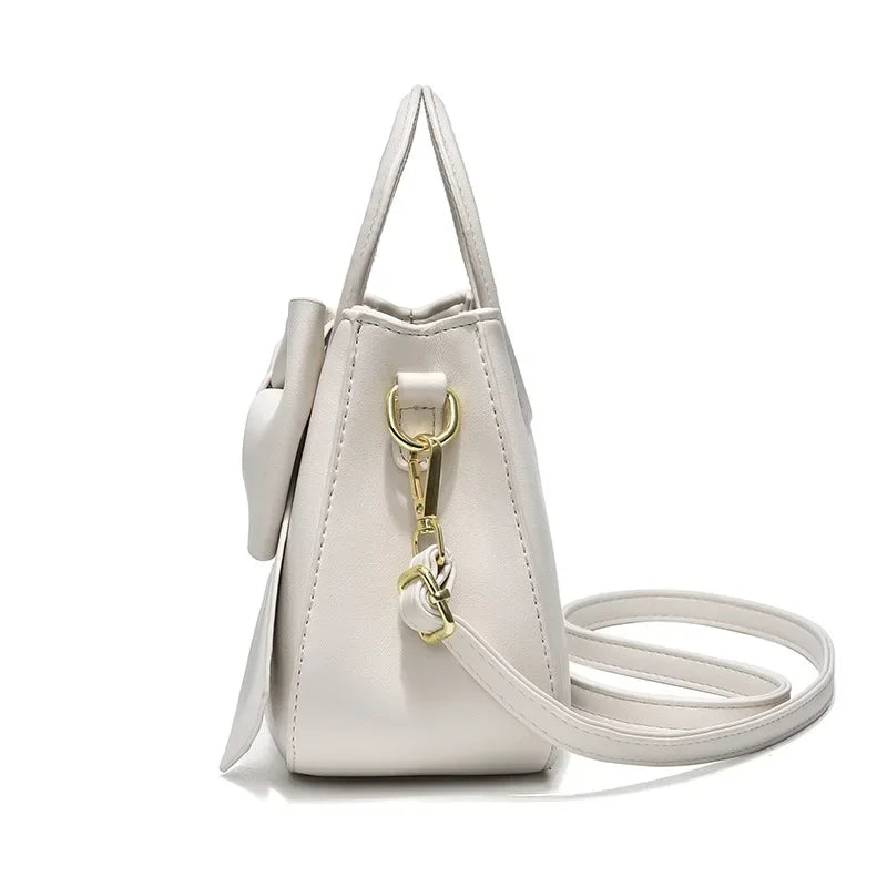 Fashion Casual Handbags For Women Cute Bow Black White Blue Kahki PU Handbags Trendy Daily Shoulder Underarm Bags bolsa feminina