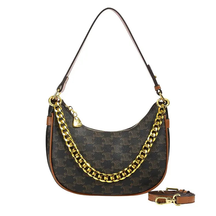 Women's Handbag Fashion Partition Durable Luxury Fashion Large Capacity Bent Moon Bag Simple Shoulder Crossbody Bag Baby Bags